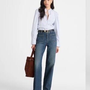 Madewell Emmett Wide-Leg Blue Jeans